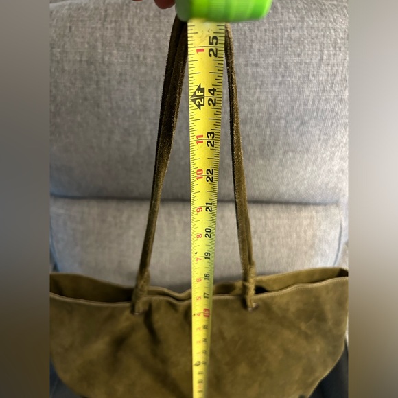Olive Suede Tote Bag - Picture 4 of 6